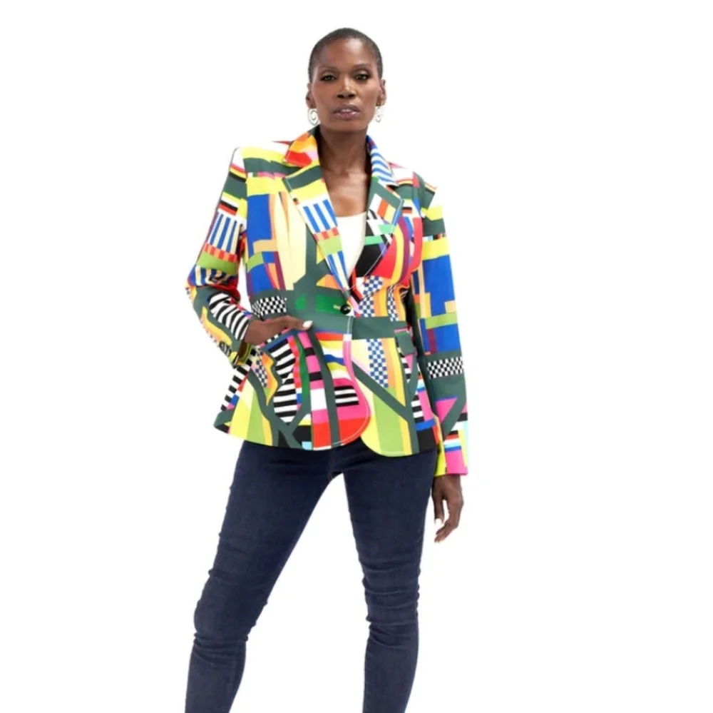 NWT Sassy Jones 3X Fiorella Blazer Abstract - Picture 7 of 9
